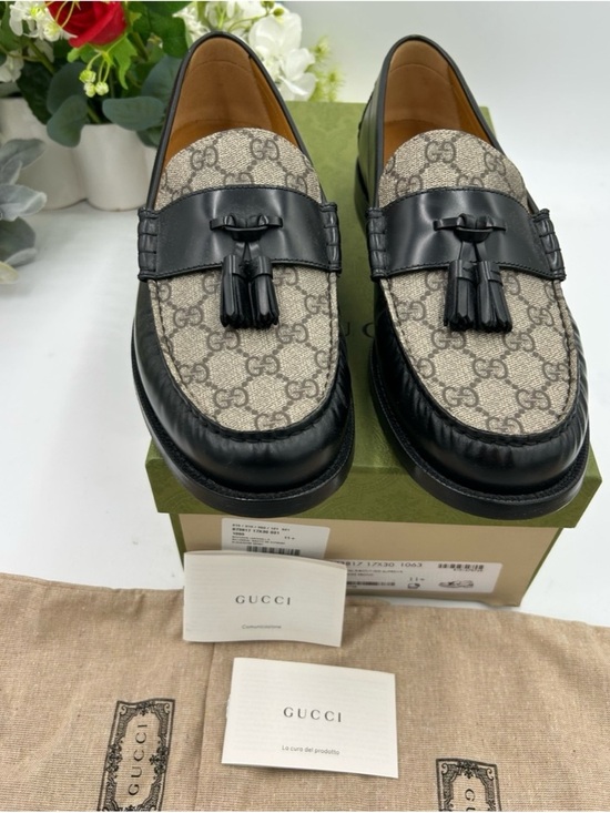 Gucci, GG Supreme tassel loafers size 11.5 fits 12 US made in Italy main image 7